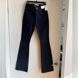 Abercrombie & Fitch Mid Rise Bootcut Jeans in Dark Rinse